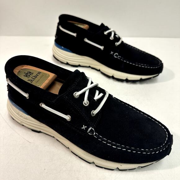 NWOT Easymoc Merrimack Boat Shoe Sneaker Black Suede Vibram Made in Portugal 9 - Picture 4 of 11